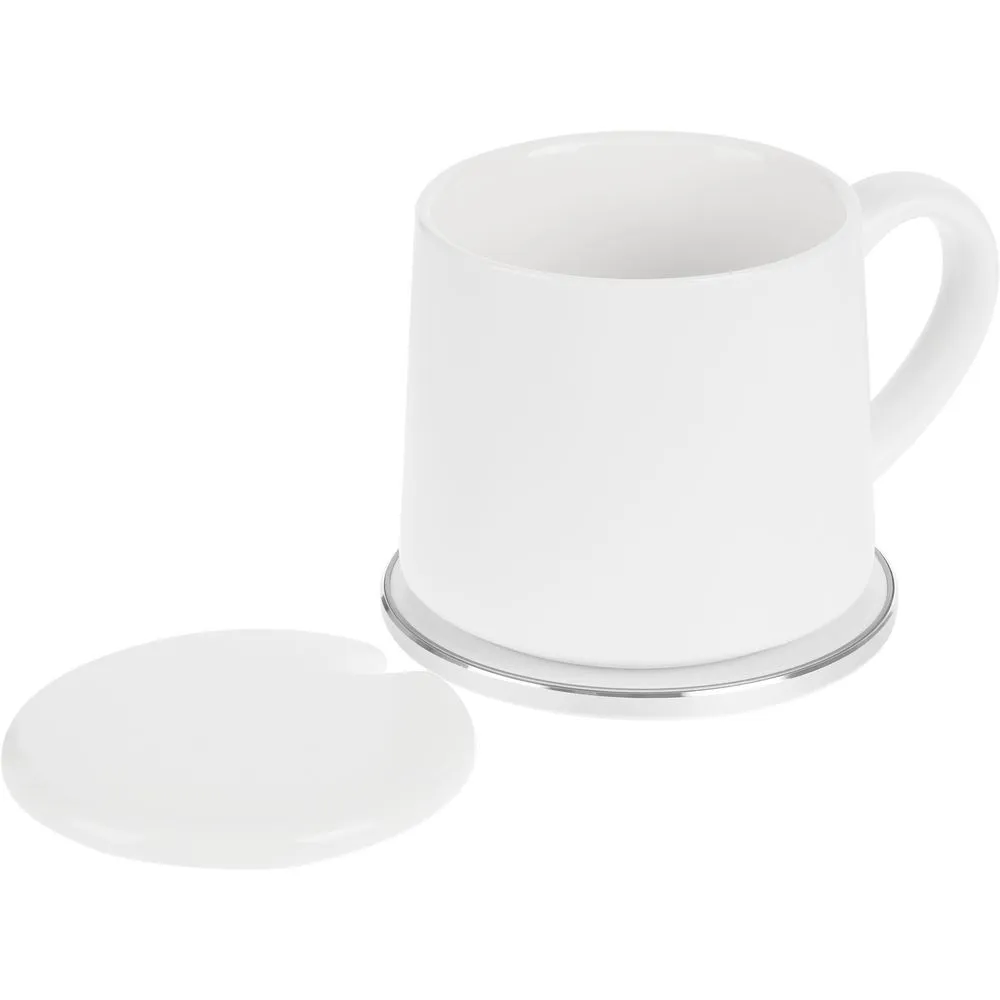 Кружка с подогревом и беспроводной зарядкой dualBase ver. 2.0 Matt, белая заказать онлайн с вашим дизайном на заказ в Москве и области