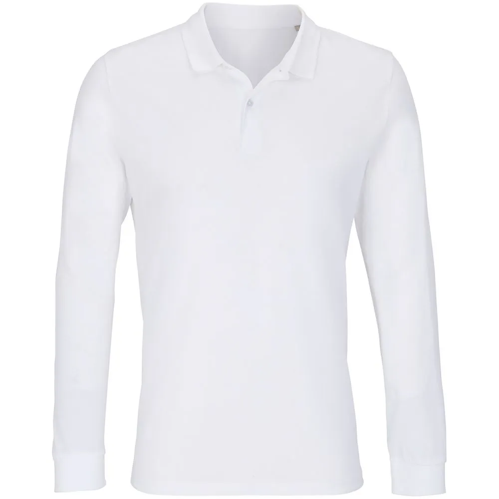 Рубашка поло унисекс с длинным рукавом Planet LSL, белая, размер XXL заказать онлайн с вашим дизайном на заказ в Москве и области