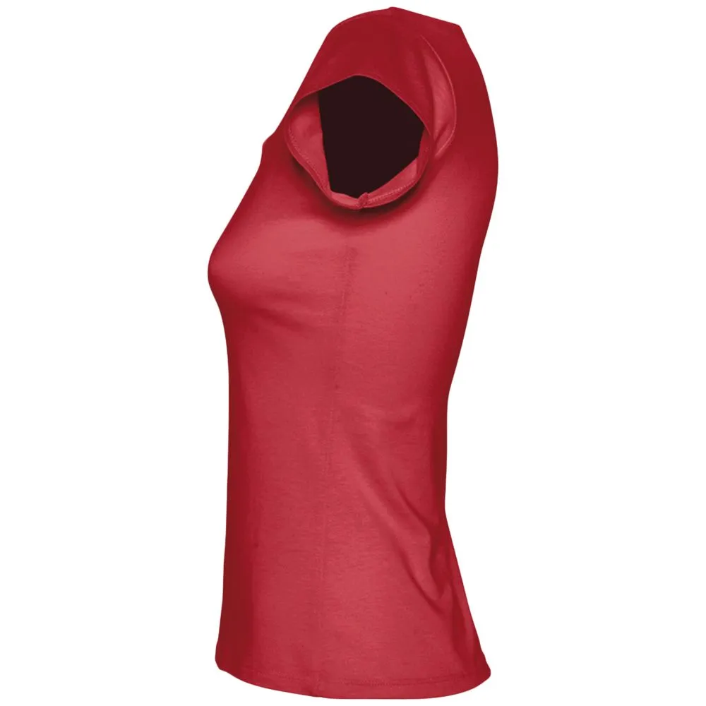 Футболка женская с глубоким вырезом Melrose 150 красная, размер L заказать онлайн с вашим дизайном на заказ в Москве и области