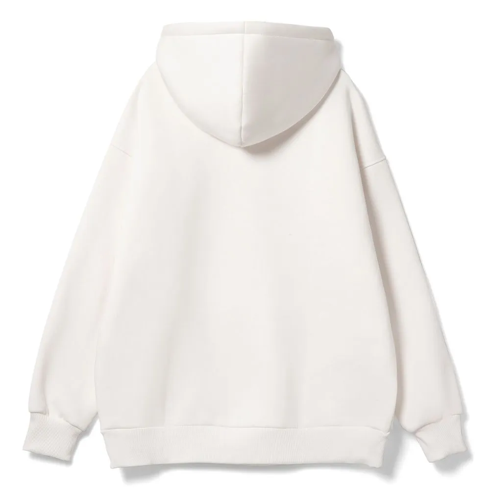 Худи оверсайз унисекс Go Easy, молочно-белое, размер L заказать онлайн с вашим дизайном на заказ в Москве и области