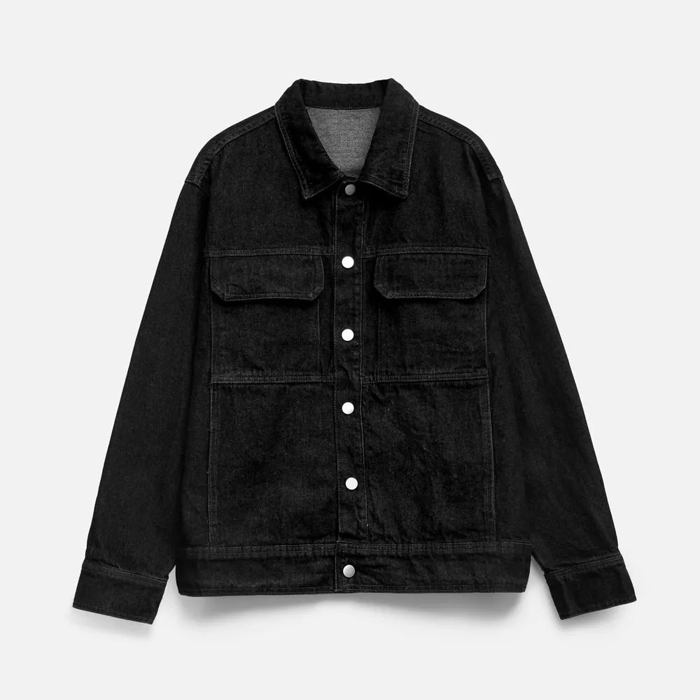 Куртка джинсовая O2, черная, размер 3XL/4XL заказать онлайн с вашим дизайном на заказ в Москве и области