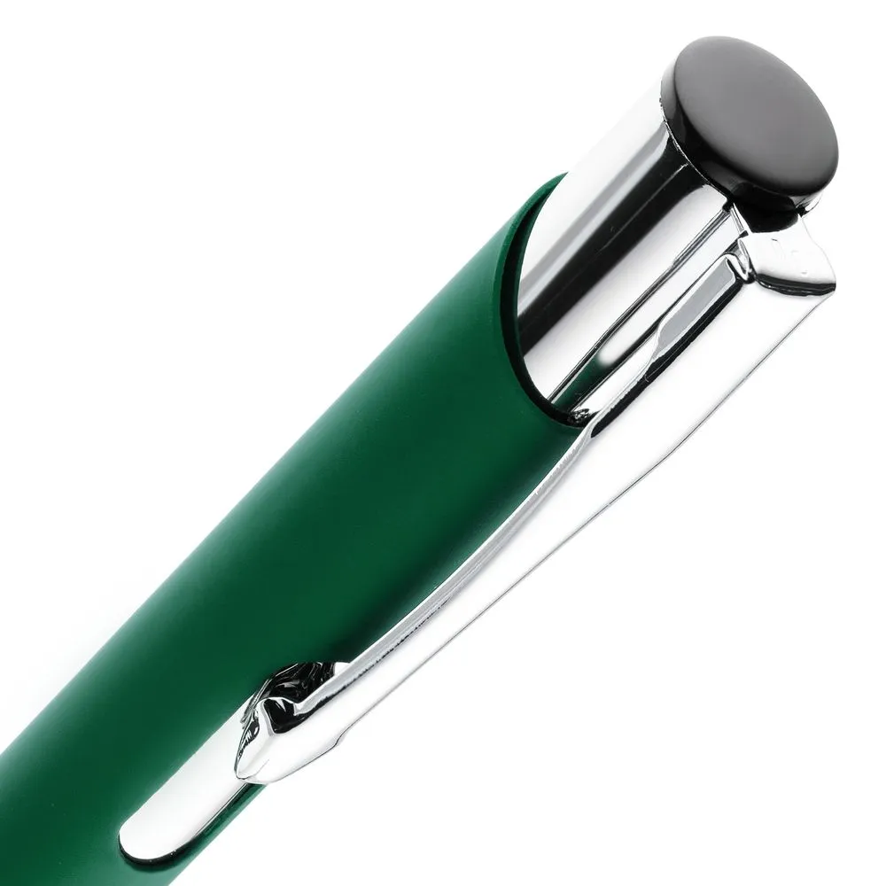 Ручка шариковая Keskus Soft Touch, зеленая заказать онлайн с вашим дизайном на заказ в Москве и области