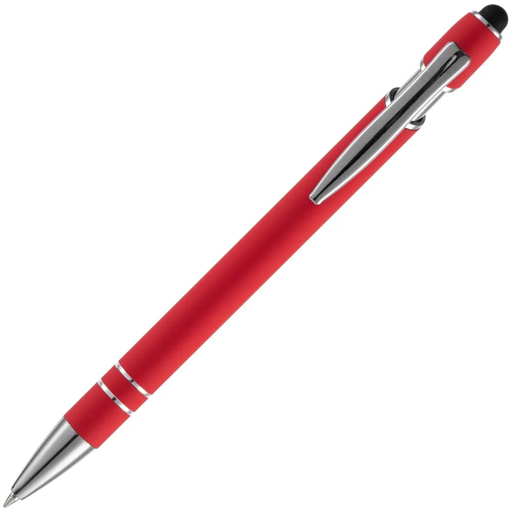 Ручка шариковая Pointer Soft Touch со стилусом, красная заказать онлайн с вашим дизайном на заказ в Москве и области