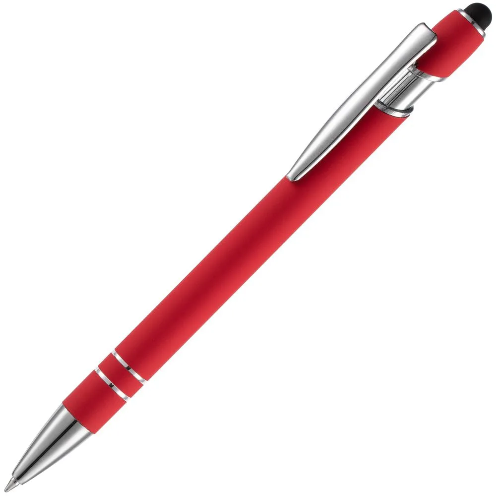 Ручка шариковая Pointer Soft Touch со стилусом, красная заказать онлайн с вашим дизайном на заказ в Москве и области
