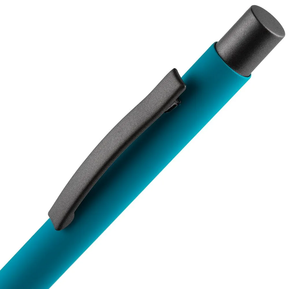 Ручка шариковая Atento Soft Touch, бирюзовая заказать онлайн с вашим дизайном на заказ в Москве и области
