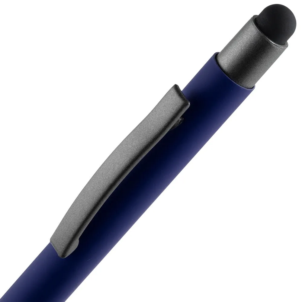 Ручка шариковая Atento Soft Touch со стилусом, темно-синяя заказать онлайн с вашим дизайном на заказ в Москве и области