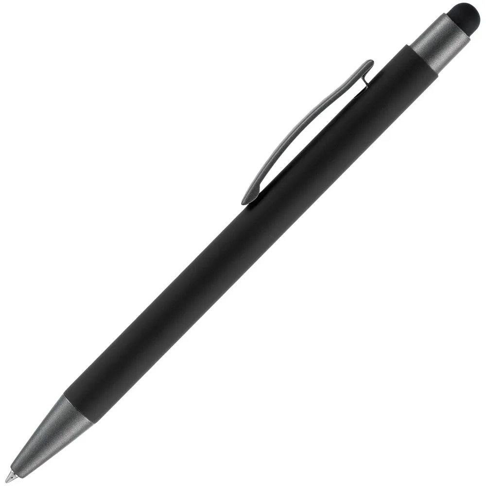 Ручка шариковая Atento Soft Touch Stylus со стилусом, черная заказать онлайн с вашим дизайном на заказ в Москве и области