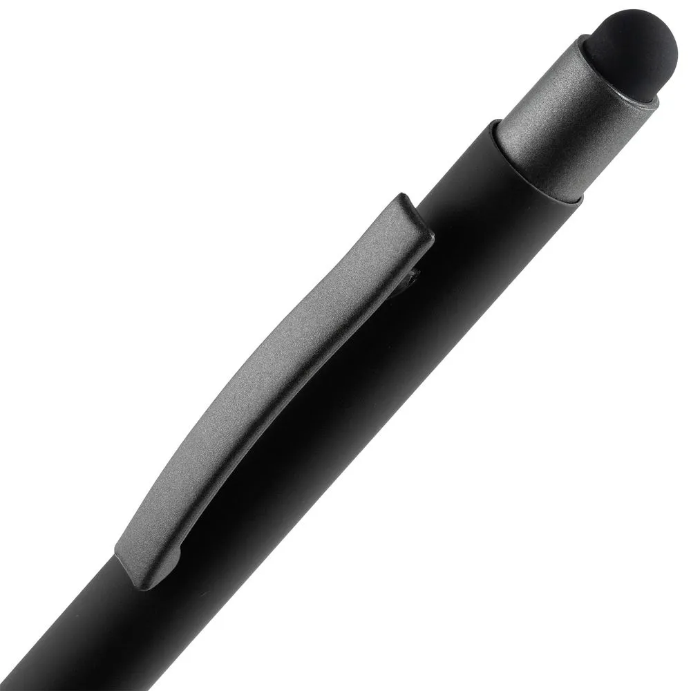 Ручка шариковая Atento Soft Touch Stylus со стилусом, черная заказать онлайн с вашим дизайном на заказ в Москве и области