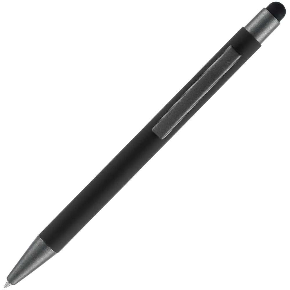 Ручка шариковая Atento Soft Touch Stylus со стилусом, черная заказать онлайн с вашим дизайном на заказ в Москве и области
