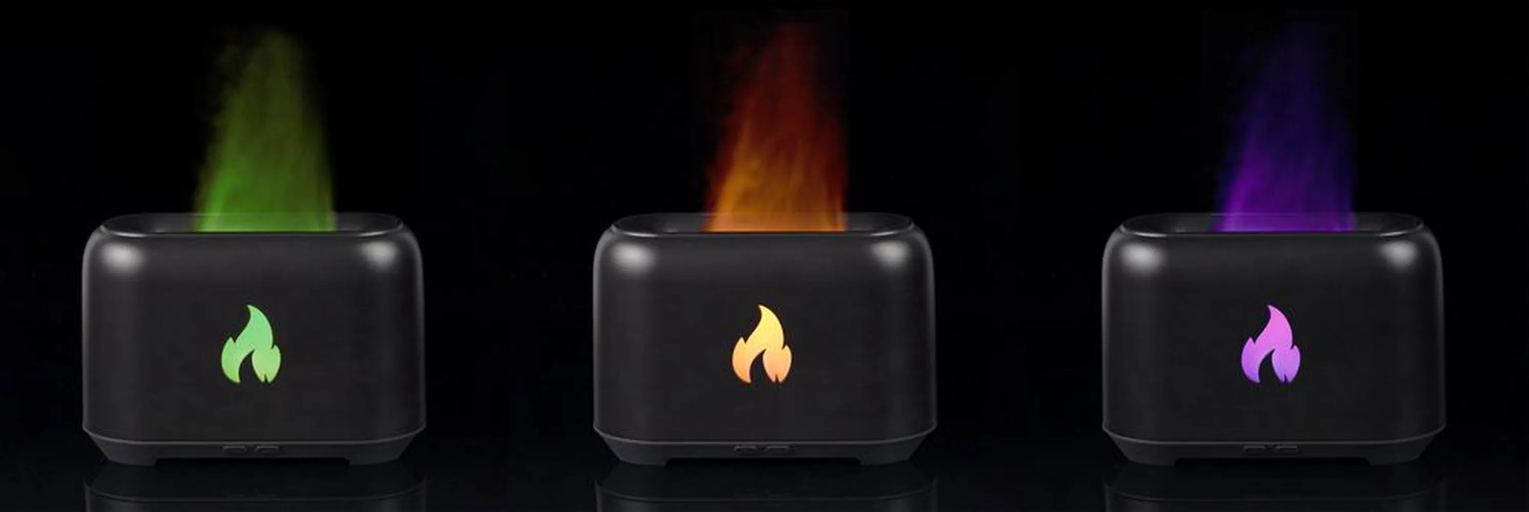 Увлажнитель-ароматизатор Fire Flick с имитацией пламени, черный заказать онлайн с вашим дизайном на заказ в Москве и области