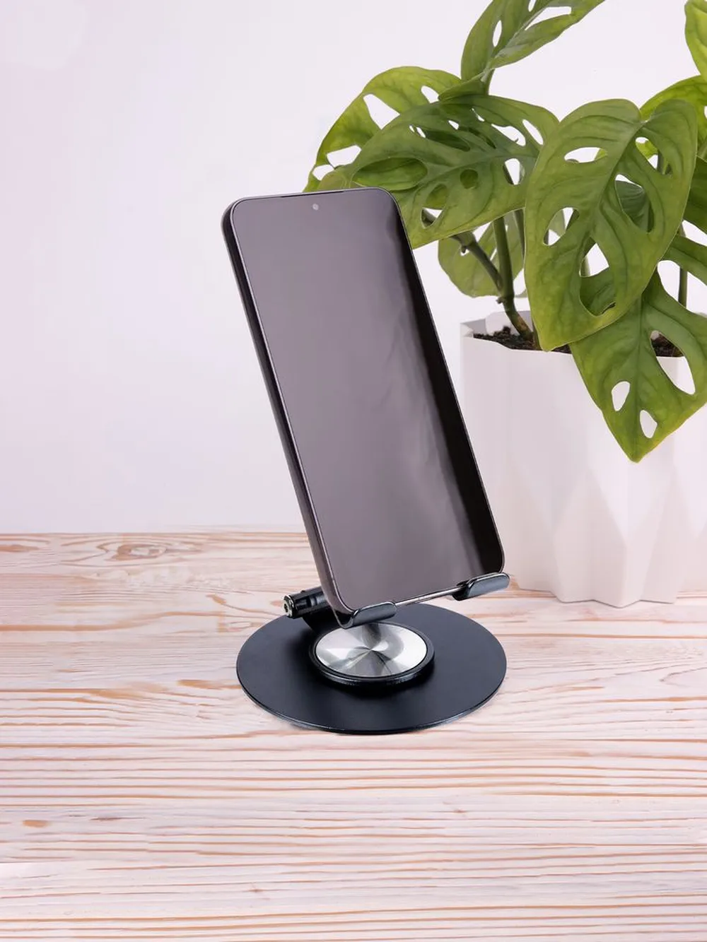 Подставка для смартфона Smartic, черный металлик заказать онлайн с вашим дизайном на заказ в Москве и области
