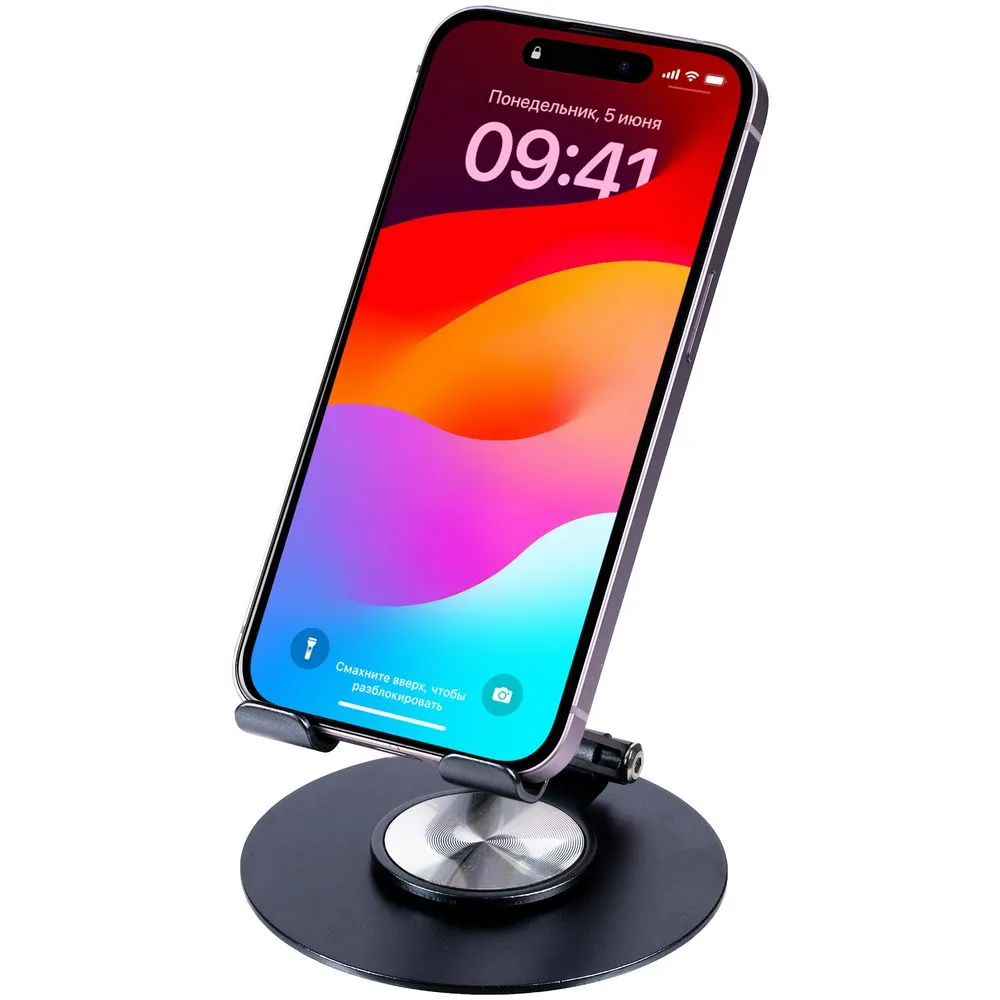 Подставка для смартфона Smartic, черный металлик заказать онлайн с вашим дизайном на заказ в Москве и области