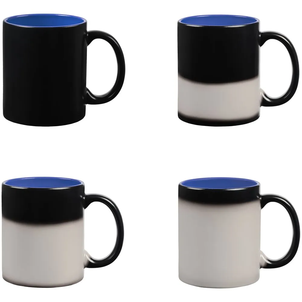 Кружка-хамелеон On Display, матовая, черная со светло-синим заказать онлайн с вашим дизайном на заказ в Москве и области