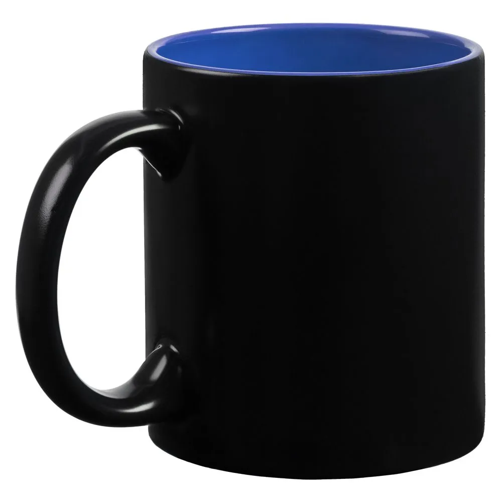 Кружка-хамелеон On Display, матовая, черная со светло-синим заказать онлайн с вашим дизайном на заказ в Москве и области
