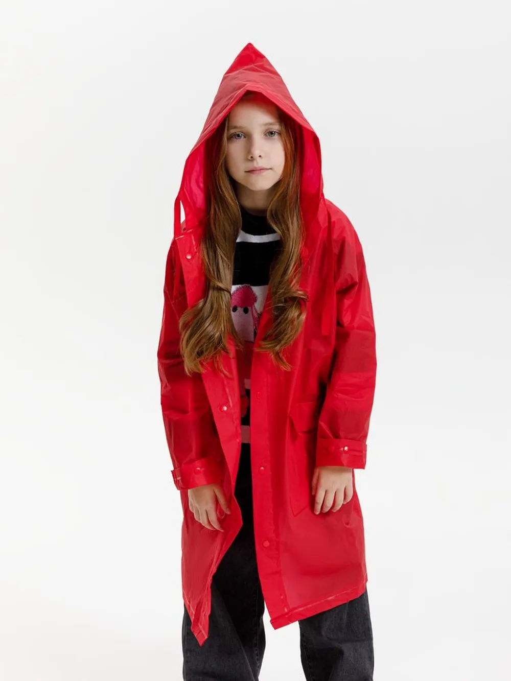 Дождевик детский RainDrop Kids, красный заказать онлайн с вашим дизайном на заказ в Москве и области