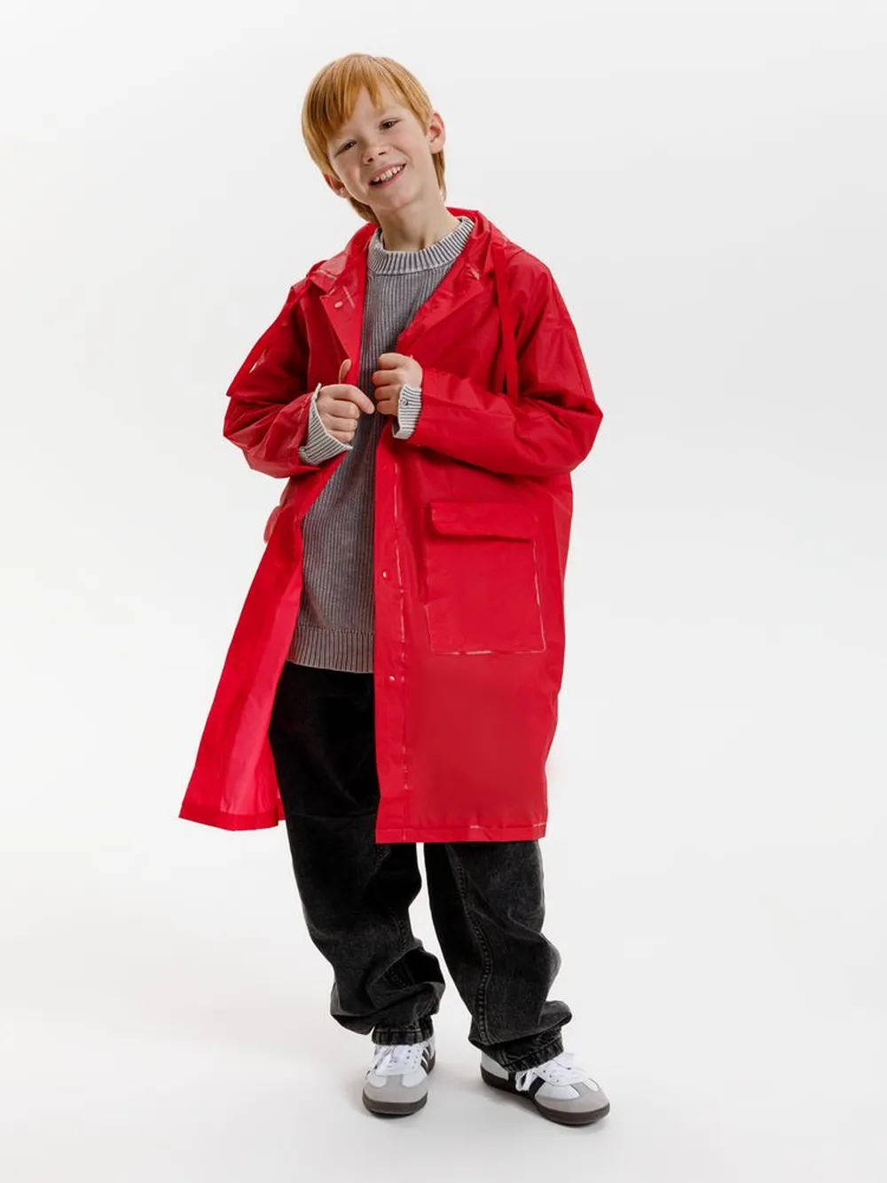 Дождевик детский RainDrop Kids, красный, 10 лет (рост 130-140) заказать онлайн с вашим дизайном на заказ в Москве и области