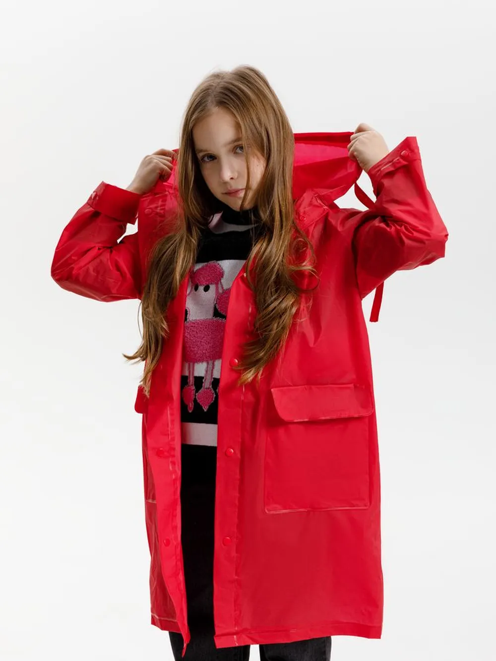Дождевик детский RainDrop Kids, красный, 10 лет (рост 130-140) заказать онлайн с вашим дизайном на заказ в Москве и области
