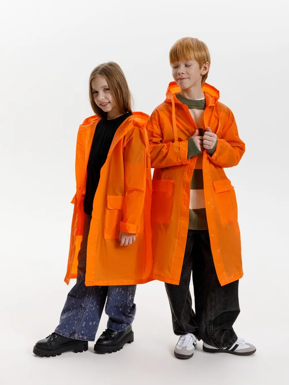 Дождевик детский RainDrop Kids, оранжевый заказать онлайн с вашим дизайном на заказ в Москве и области