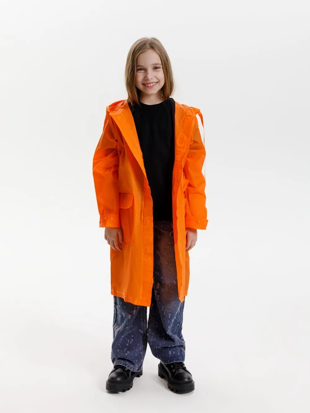 Дождевик детский RainDrop Kids, оранжевый, 8 лет (рост 118-128) заказать онлайн с вашим дизайном на заказ в Москве и области