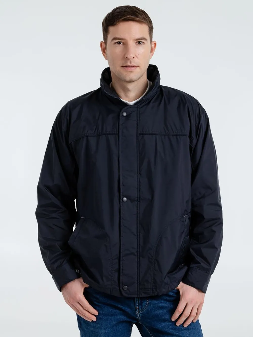 Ветровка мужская Mistral 210 темно-синяя (navy), размер L заказать онлайн с вашим дизайном на заказ в Москве и области