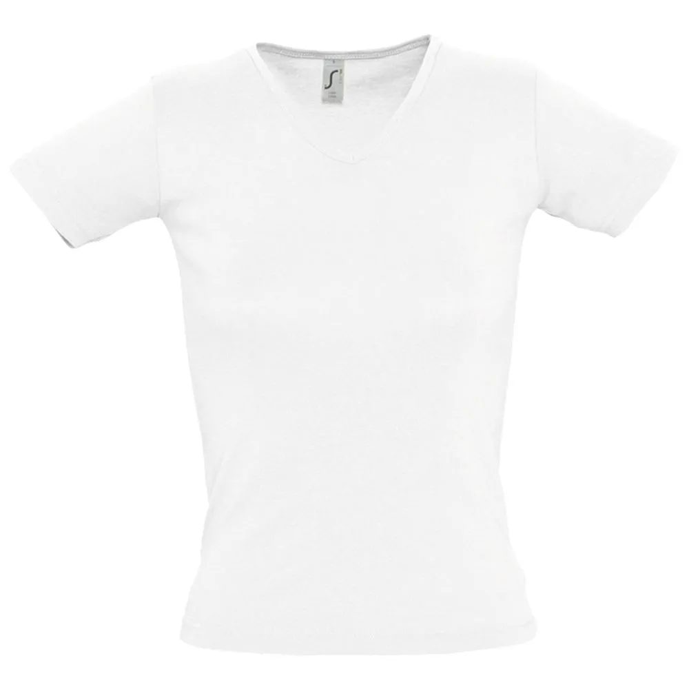 Футболка женская Lady 220 с V-обр. вырезом, белая, размер L заказать онлайн с вашим дизайном на заказ в Москве и области