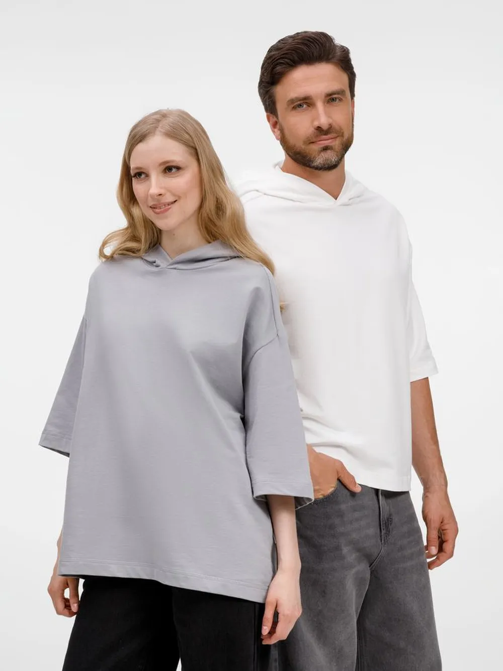 Футболка оверсайз унисекс с капюшоном Neofit, молочно-белая, размер XL/XXL заказать онлайн с вашим дизайном на заказ в Москве и области