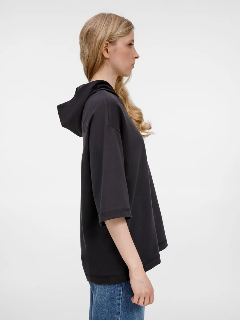 Футболка оверсайз унисекс с капюшоном Neofit, черная заказать онлайн с вашим дизайном на заказ в Москве и области