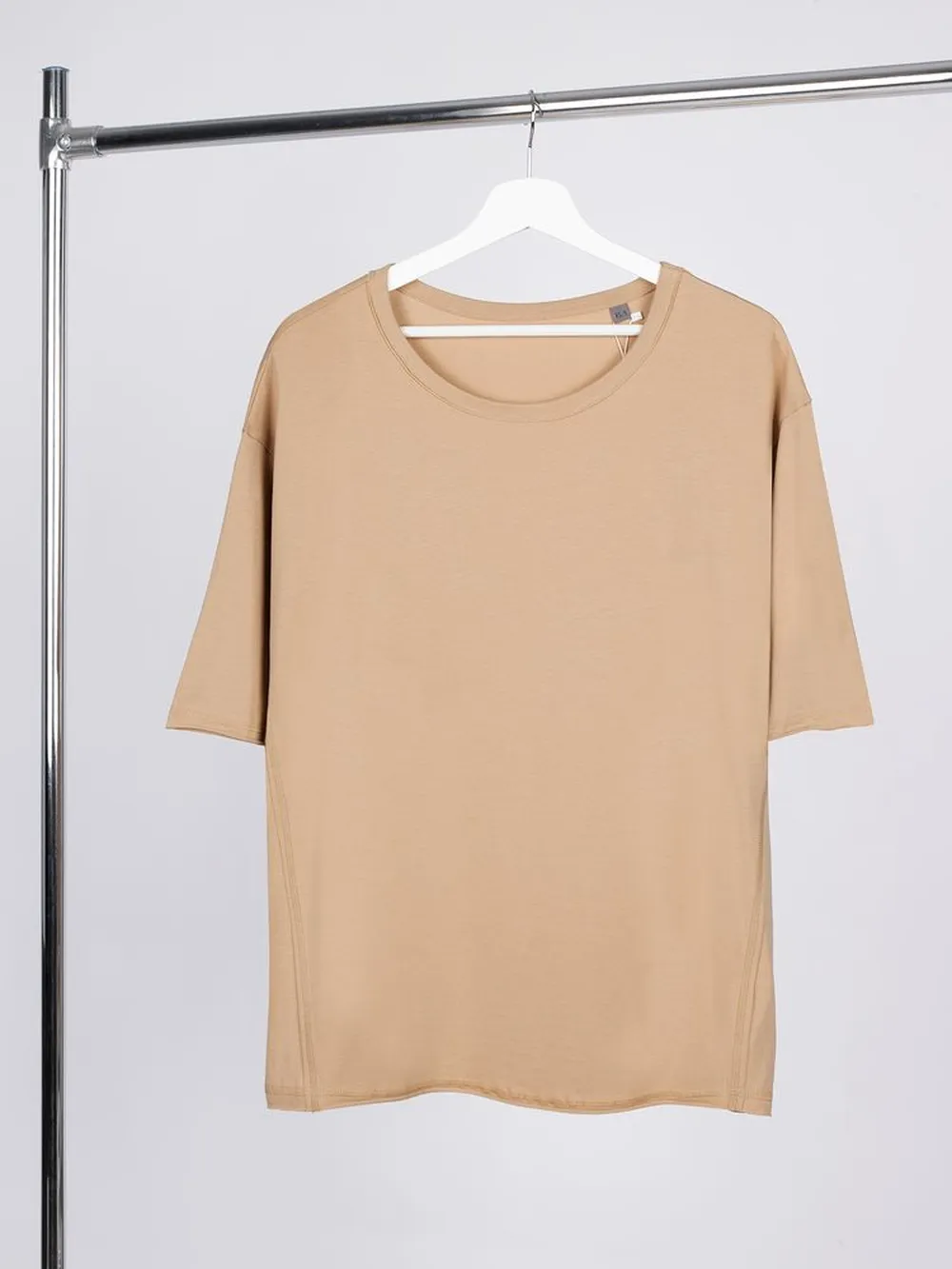 Футболка оверсайз унисекс Vozduh, бежевая, размер M/L заказать онлайн с вашим дизайном на заказ в Москве и области