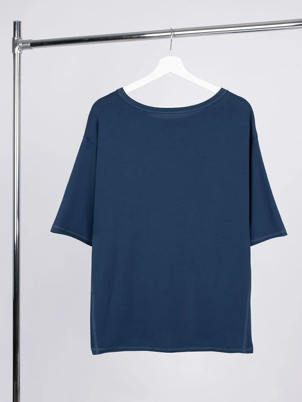 Футболка оверсайз унисекс Vozduh, темно-синяя, размер M/L заказать онлайн с вашим дизайном на заказ в Москве и области