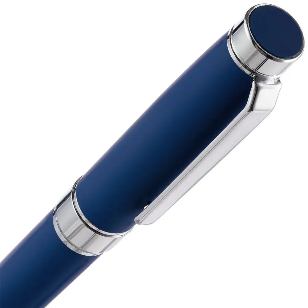 Ручка шариковая Broad Ring Soft Touch, темно-синяя заказать онлайн с вашим дизайном на заказ в Москве и области