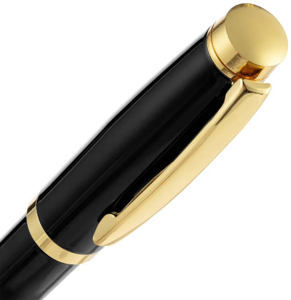 Ручка шариковая Letra Gold, глянцевая, черная заказать онлайн с вашим дизайном на заказ в Москве и области