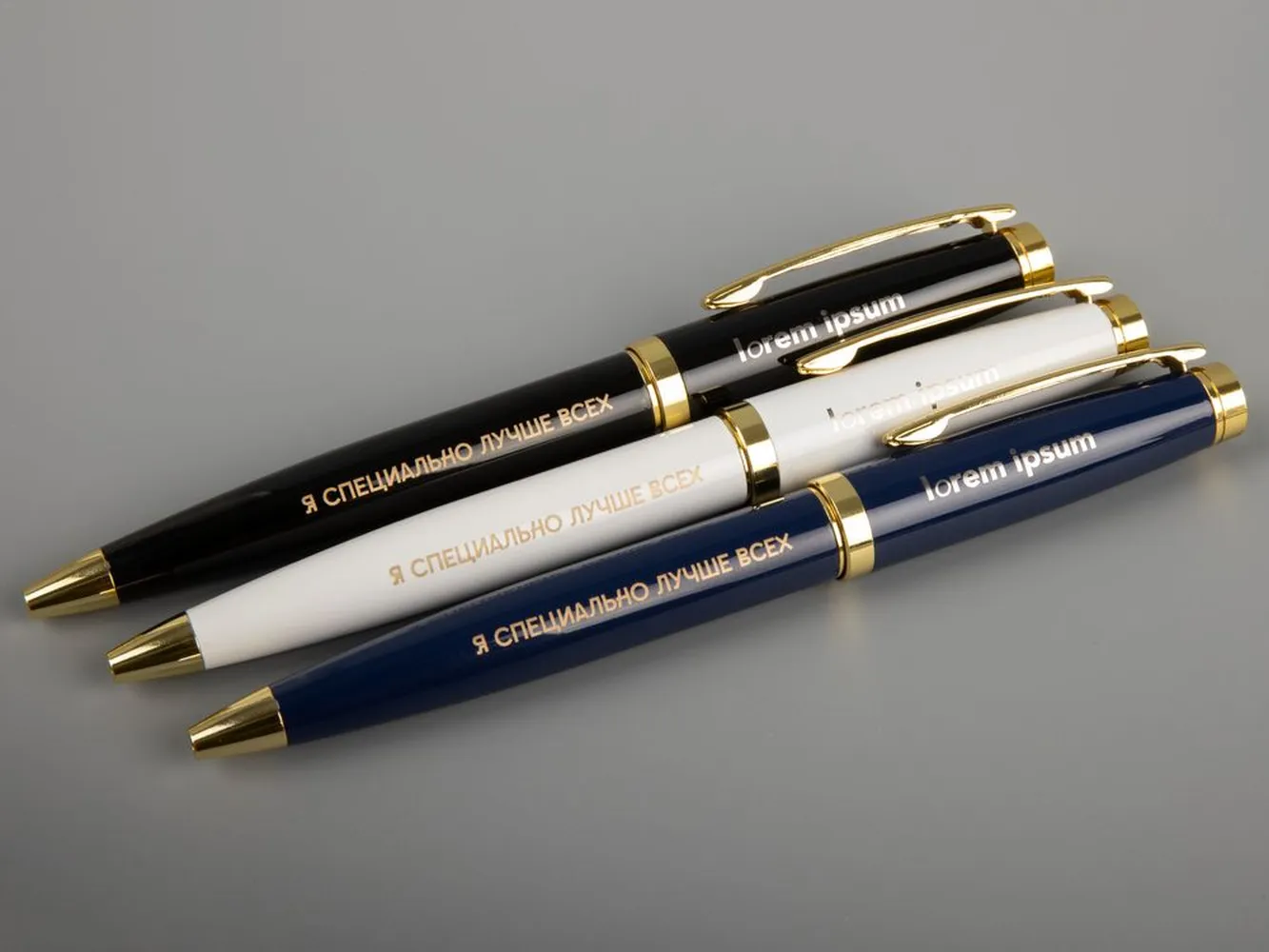 Ручка шариковая Letra Gold, глянцевая, белая заказать онлайн с вашим дизайном на заказ в Москве и области