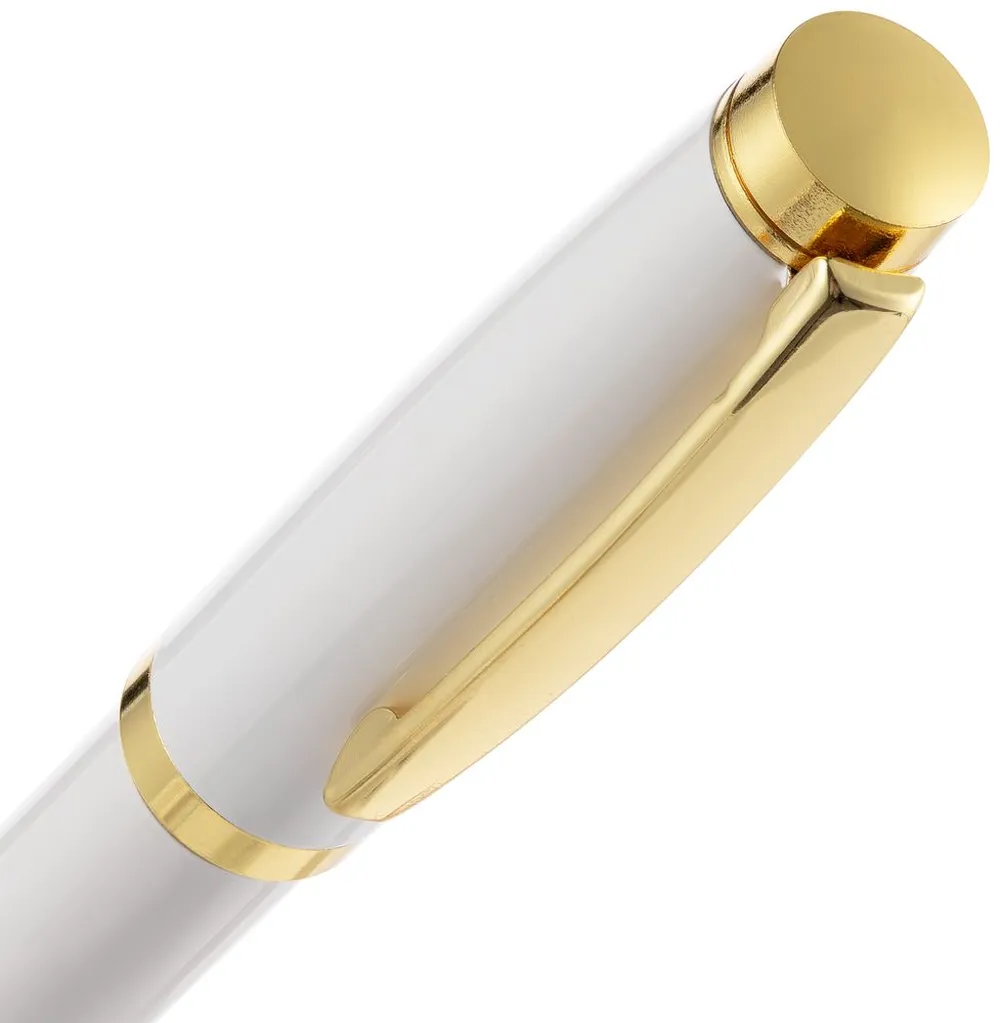 Ручка шариковая Letra Gold, глянцевая, белая заказать онлайн с вашим дизайном на заказ в Москве и области