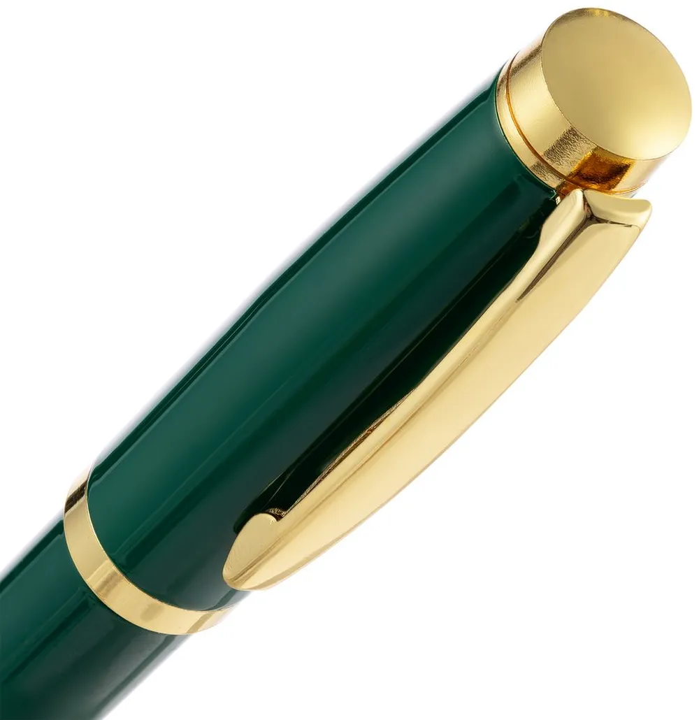 Ручка шариковая Letra Gold, глянцевая, темно-зеленая заказать онлайн с вашим дизайном на заказ в Москве и области
