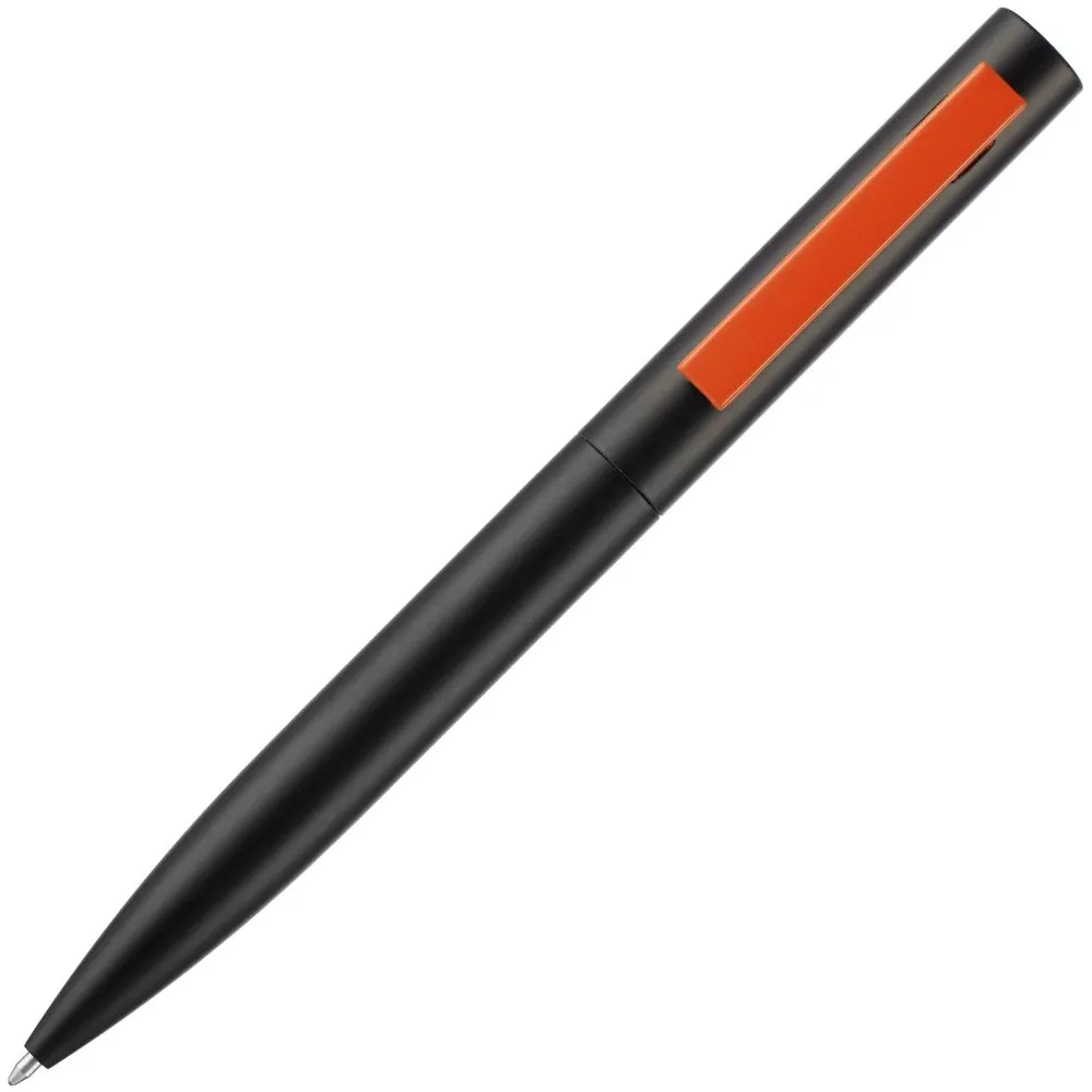 Ручка шариковая Inkolor, черная с оранжевым заказать онлайн с вашим дизайном на заказ в Москве и области
