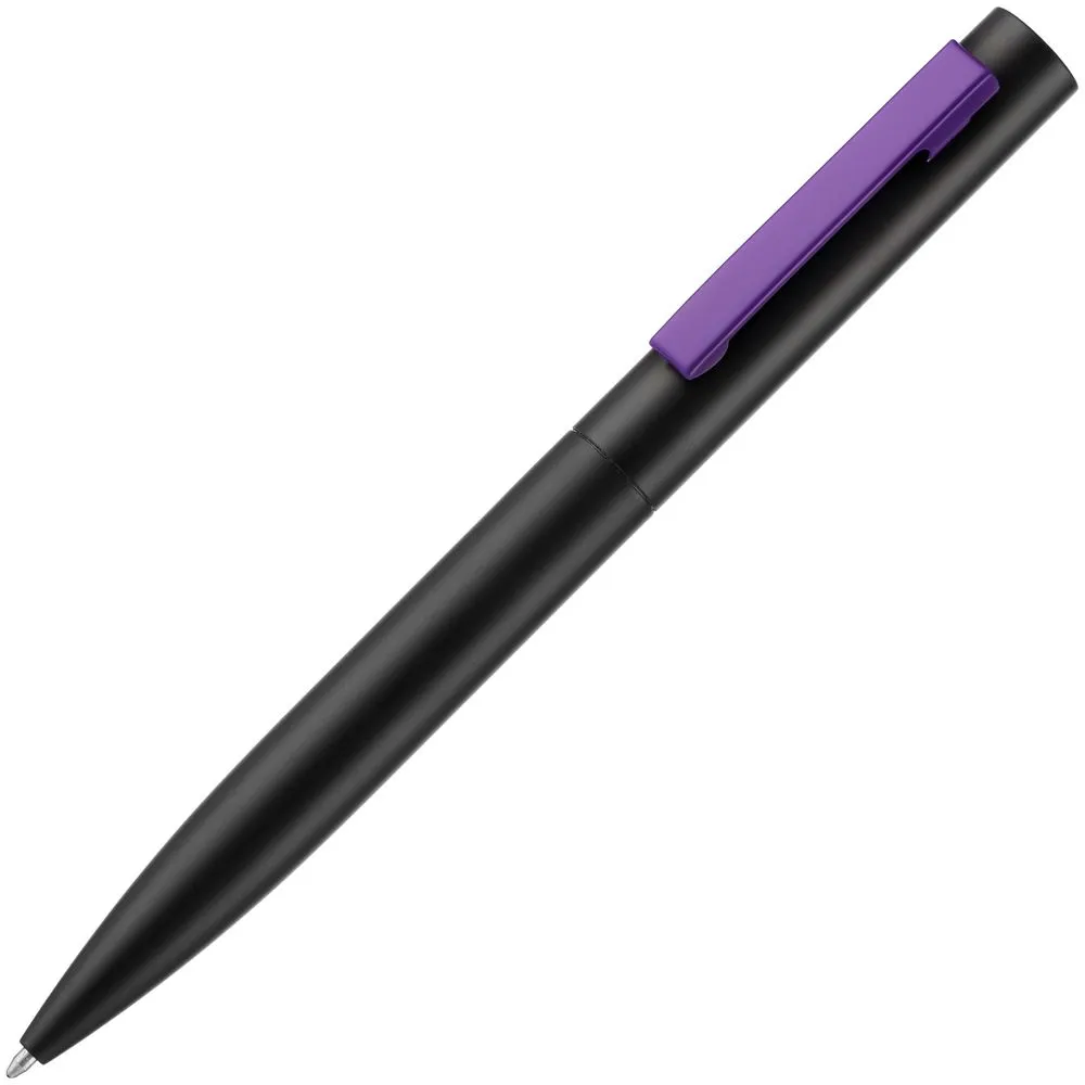 Ручка шариковая Inkolor, черная с фиолетовым заказать онлайн с вашим дизайном на заказ в Москве и области