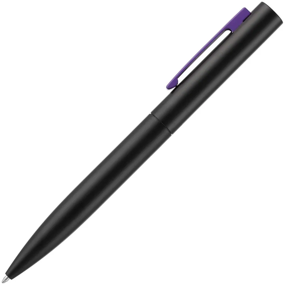 Ручка шариковая Inkolor, черная с фиолетовым заказать онлайн с вашим дизайном на заказ в Москве и области