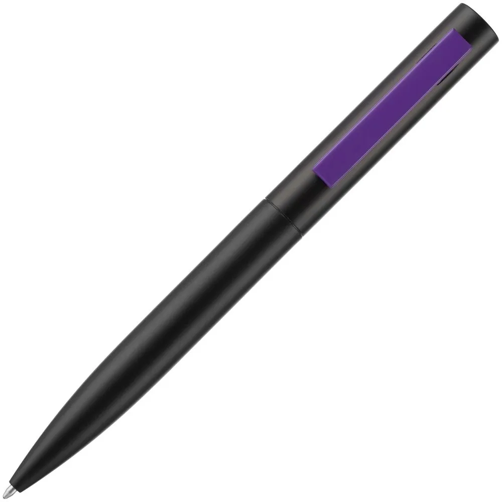 Ручка шариковая Inkolor, черная с фиолетовым заказать онлайн с вашим дизайном на заказ в Москве и области
