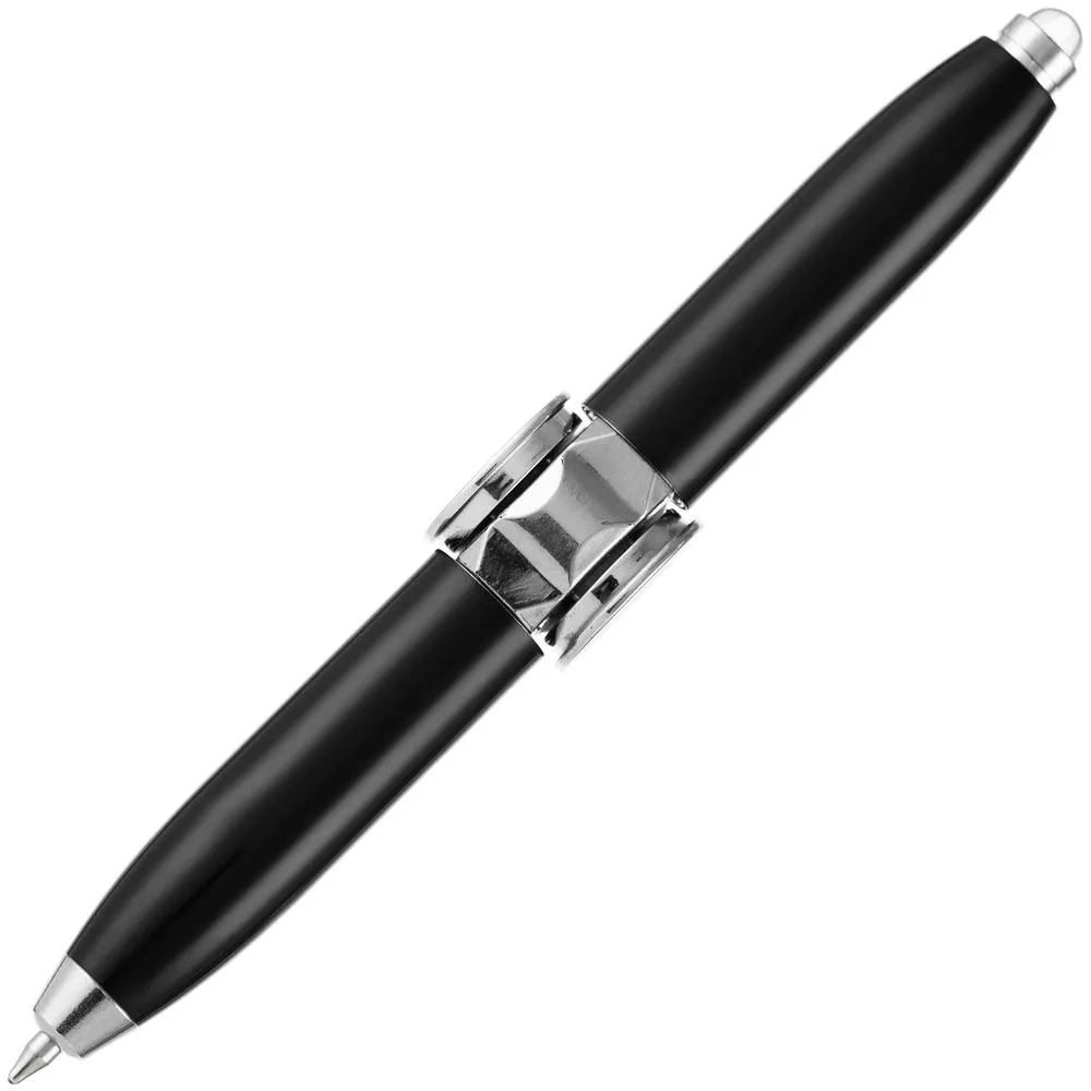 Ручка-спиннер Flipen с фонариком, черная заказать онлайн с вашим дизайном на заказ в Москве и области