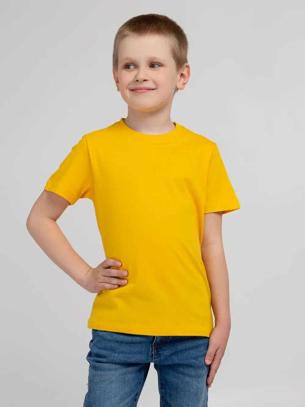 Футболка детская Regent Kids 150 желтая, на рост 118-128 см (8 лет) заказать онлайн с вашим дизайном на заказ в Москве и области