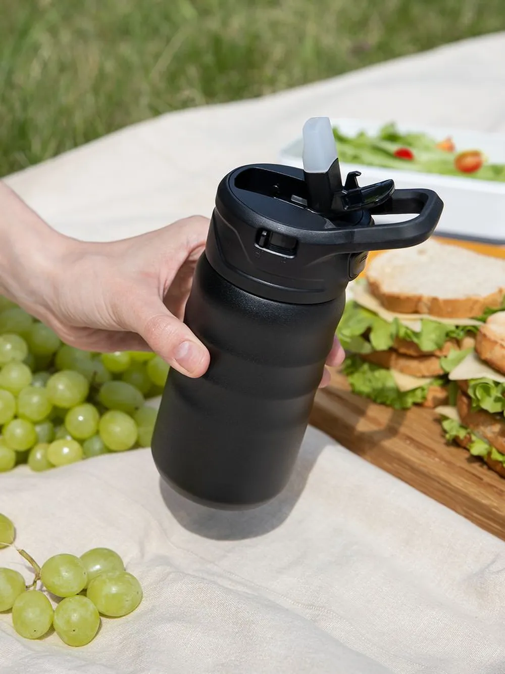 Термобутылка Fujisan 2.0 без логотипа, черная заказать онлайн с вашим дизайном на заказ в Москве и области