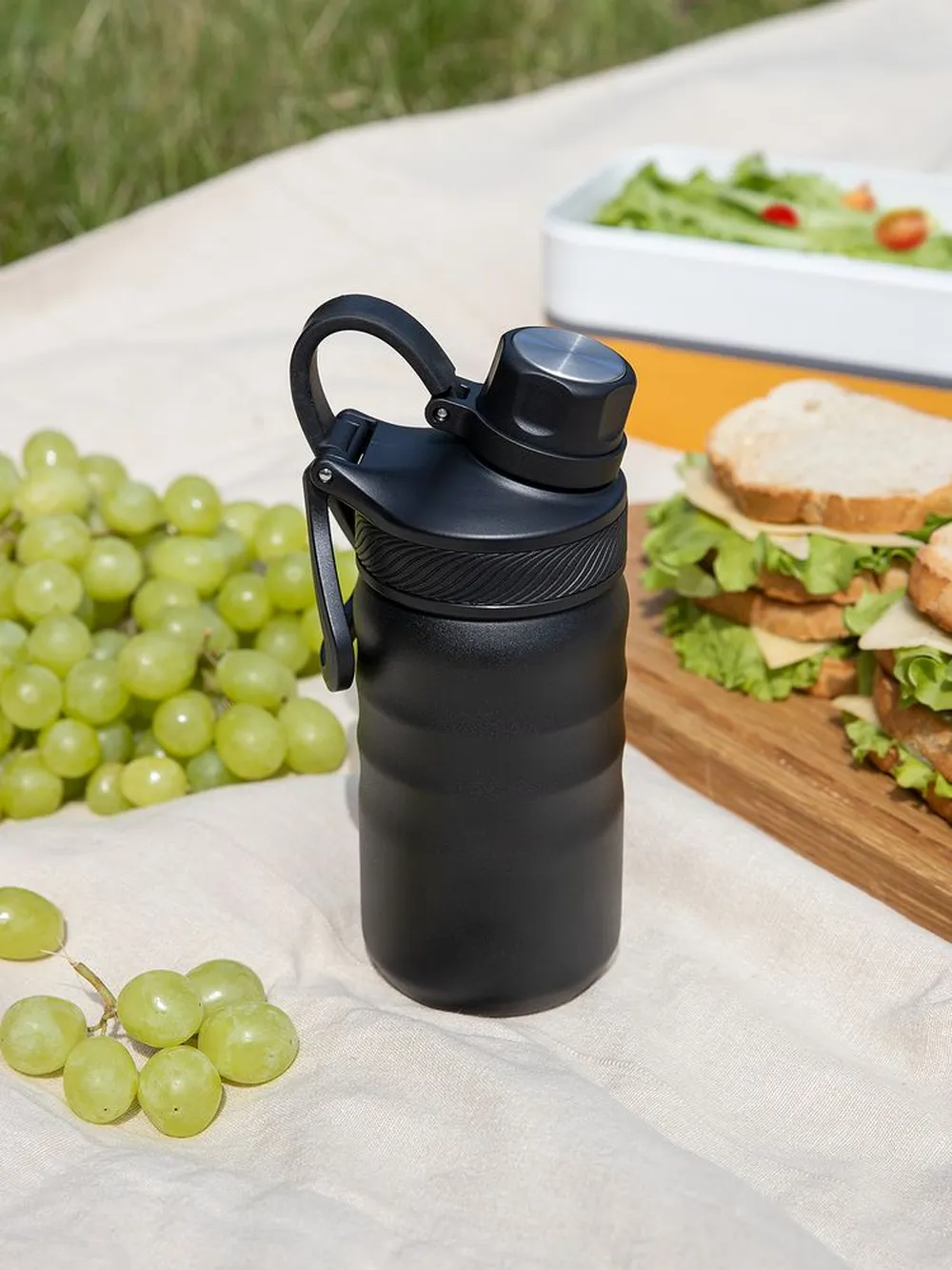 Термобутылка Fujisan 2.0 без логотипа, черная заказать онлайн с вашим дизайном на заказ в Москве и области