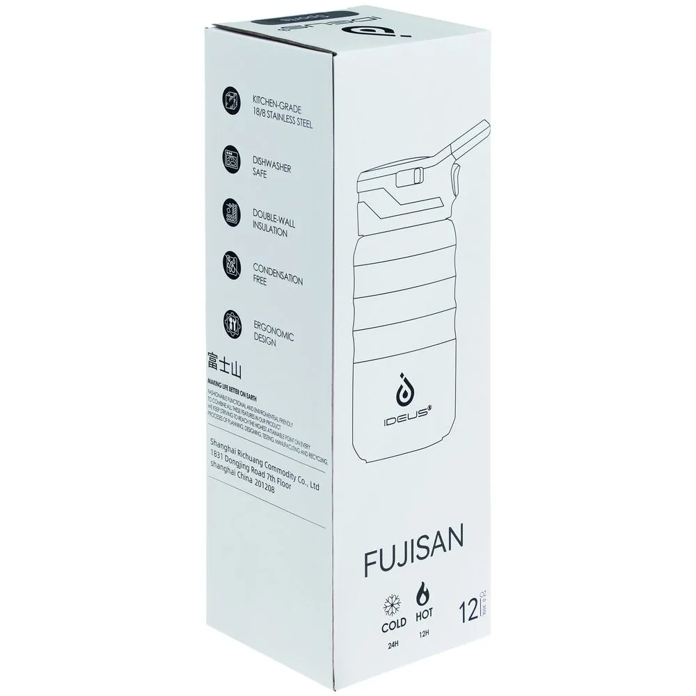 Термобутылка Fujisan 2.0 без логотипа, черная заказать онлайн с вашим дизайном на заказ в Москве и области