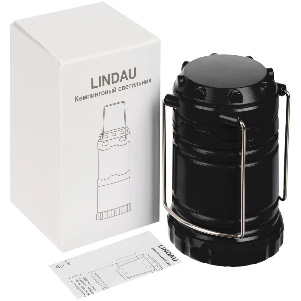 Кемпинговый фонарь Lindau, черный заказать онлайн с вашим дизайном на заказ в Москве и области