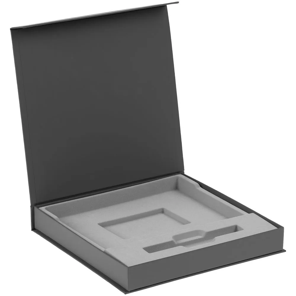 Коробка Memoria с ложементом под ежедневник и ручку, ver. 2, серая заказать онлайн с вашим дизайном на заказ в Москве и области