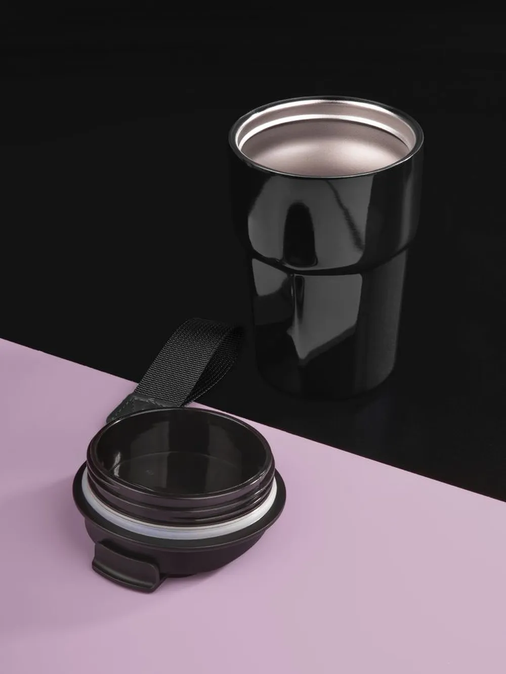 Термостакан Freshbrew, черный заказать онлайн с вашим дизайном на заказ в Москве и области