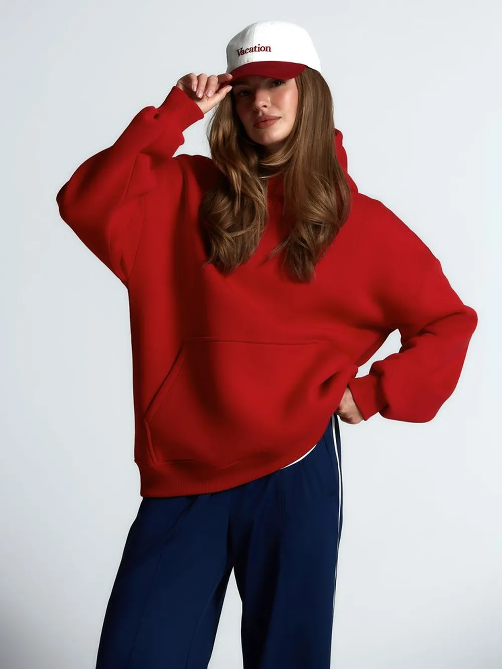 Худи Kulonga Oversize, красное, размер ХS/S заказать онлайн с вашим дизайном на заказ в Москве и области