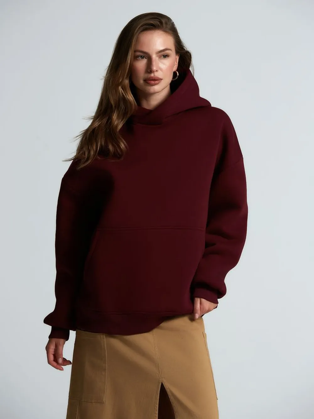 Худи Kulonga Oversize, бордовое, размер M/L заказать онлайн с вашим дизайном на заказ в Москве и области