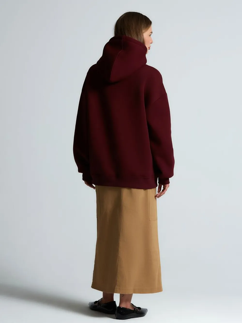 Худи Kulonga Oversize, бордовое, размер M/L заказать онлайн с вашим дизайном на заказ в Москве и области