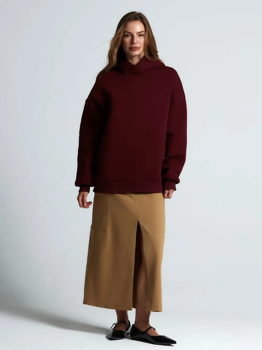 Худи Kulonga Oversize, бордовое, размер M/L заказать онлайн с вашим дизайном на заказ в Москве и области